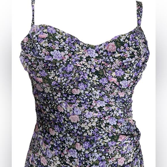 NWT Astr the Label Milkmaid Tie-Strap Floral Midi Dress - Picture 3 of 8